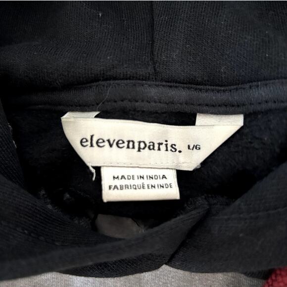 NWT Eleven Paris Men’s Black Gray Tie-Dye Hooded Sweatshirt Large - Picture 8 of 9